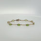 14K Yellow Gold Oval Peridot and Diamond Bracelet