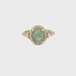 Oval Opal Diamond Halo Ring in Yellow Gold