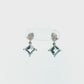 14K White Gold Aquamarine and Diamond Earrings