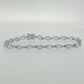 Sterling Silver Pear-Shaped Aquamarine Tennis Bracelet