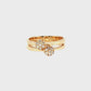 14K Yellow Gold Diamond Cluster Multistone Ring