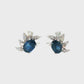 14K White Gold Sapphire and Diamond Cluster Earrings