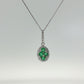 Emerald and Diamond Pendant Necklace in 14K White Gold