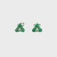 14K White Gold Emerald and Diamond Earrings