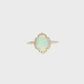 10K Yellow Gold Oval Opal and Diamond Halo Cocktail Ring