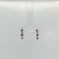 Alternating Ruby and Diamond Hoop Earrings in 14K White Gold
