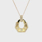 14K Yellow Gold Geometric Diamond Pendant Necklace