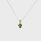 14K Yellow Gold Tsavorite and Diamond Pendant Necklace