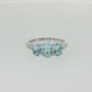 Oval Aquamarine Three-Stone Ring in Sterling Silver