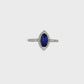 Marquise Tanzanite and Diamond Halo Ring in 10K White Gold