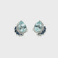 14K White Gold Aquamarine Sapphire and Diamond Earrings