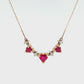 14K Yellow Gold Heart-Shaped Ruby and Diamond Pendant Necklace