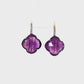 Amethyst and Diamond Drop Earrings in 14K Gold