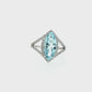 Marquise Sky Blue Topaz and Diamond Halo Cocktail Ring in 14K White Gold