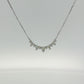 14K White Gold Diamond Curved Necklace