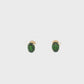 14k Yellow Gold Oval Chrome Diopside Stud Earrings
