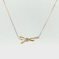 14K Yellow Gold Diamond Bow Necklace