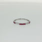 14K White Gold Ruby and Diamond Stackable Band
