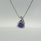 Trillion Tanzanite Diamond Pendant Necklace in Sterling Silver