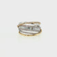 14K Two-Tone Gold Baguette and Round Diamond Multi-Band Ring