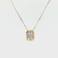14K Yellow Gold Diamond Cluster Pendant Necklace