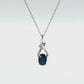 Oval Sapphire and Diamond Pendant Necklace in 14K White Gold