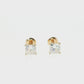 2 CTW Princess Cut Lab Grown Diamond Stud Earrings in 14K Yellow Gold