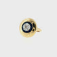 14K Yellow Gold Sapphire and Diamond Dome Cocktail Ring