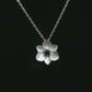 Sterling Silver Southern Magnolia Deep Blue Sapphire Pendant Necklace
