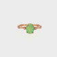 14K Rose Gold Oval Opal and Diamond Ring