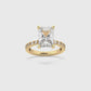 Radiant Hidden Halo Lab Grown Diamond Engagement Ring in Yellow Gold (5 1/2 Ctw)