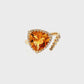 14K Yellow Gold Trillion Citrine and Diamond Cocktail Ring