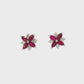 14K White Gold Marquise Ruby and Diamond Floral Earrings