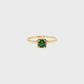 Princess Cut Emerald Halo Ring in 14K Yellow Gold