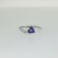 Trillion Cut Tanzanite and Diamond Ring in Sterling Silver