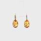 14K Yellow Gold Oval Citrine and Diamond Drop Earrings