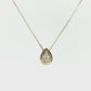 14K Yellow Gold Diamond Teardrop Pendant Necklace