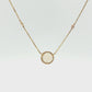 14K Yellow Gold Opal and Diamond Halo Necklace
