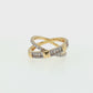 Crossover Diamond Ring in 14K Yellow Gold