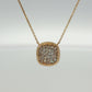 14K Yellow Gold Multi Stone Diamond Pendant Necklace