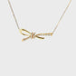 14K Yellow Gold Diamond Bow Necklace