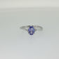 Oval Tanzanite and Diamond Accent Ring in Sterling Silver