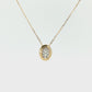 14K Yellow Gold Oval Diamond Cluster Pendant Necklace