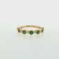 14K Yellow Gold Emerald and Diamond Stackable Ring