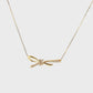 14K Yellow Gold Diamond Bow Necklace