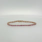 14K Yellow Gold Pink Sapphire and Diamond Tennis Bracelet
