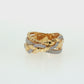 Multi-Textured Diamond Braided Band Ring in 14K Yellow Gold
