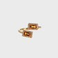 14K Yellow Gold Baguette Citrine and Diamond Bypass Ring