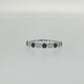 Sapphire and Diamond Milgrain Stackable Band in 14K White Gold