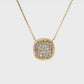 14K Yellow Gold Multi Stone Diamond Pendant Necklace